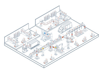 Smart warehouses in Industry 4.0 leverage AI and AGVs for automated production, transportation, and logistics.