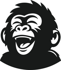 Baby gorilla vector silhouette