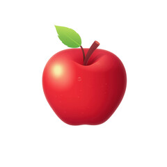 red apple with leaf