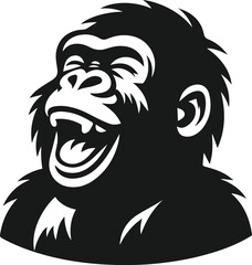 Baby gorilla vector silhouette