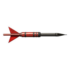 Naklejka premium Illustration Of A Red Dart With Black Tip On Transparent Background