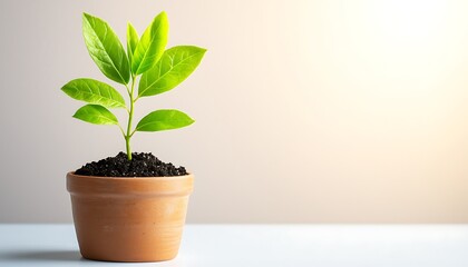 Obraz premium Sprout in Pot, Soft Light