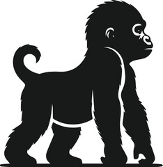 Fototapeta premium Baby gorilla vector silhouette