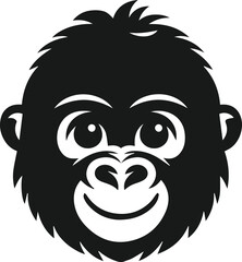 Baby gorilla vector silhouette