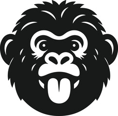 Baby gorilla vector silhouette