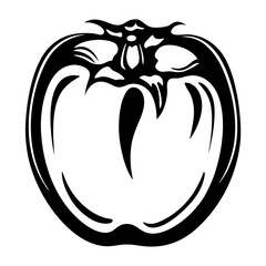 Stylized Tomato Illustration in Black and White for Food Related Projects