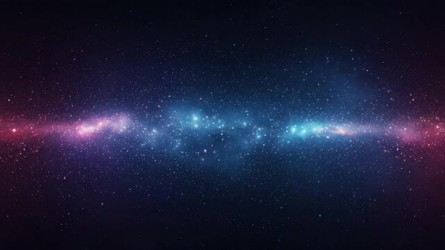 Horizontal Nebula with Blue and Pink Light Patterns