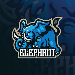 Elephant mascot logo design with modern illustration concept style for badge, emblem and t shirt printing. Angry elephant illustration for sport team.