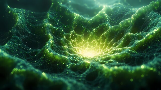 Neon Biolume Jungle: Alien Plant Growth Simulation.Generative AI	