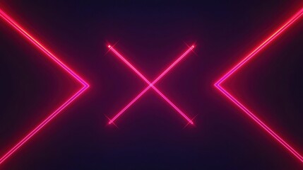 Naklejka premium A vibrant display of intersecting red laser beams against a dark backdrop, creating a dynamic and eye-catching visual effect.
