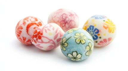 Decorative, colorful, small, ceramic eggs