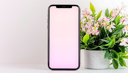 Smartphone Display, Floral Still Life