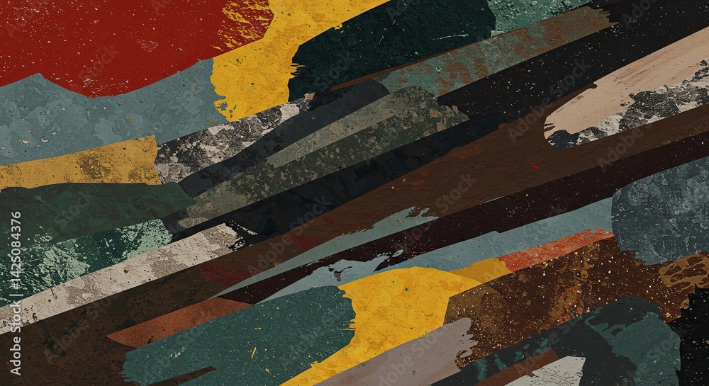 Poster a painting with a lot of different colors and textures