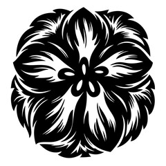 Abstract Black and White Floral Design with Sharp Petal Shapes