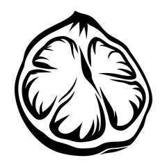 Abstract Illustration of a Cross Section of a Fruit or Vegetable