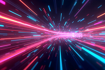 Naklejka premium Dynamic Electronic Music Visualization, A Captivating Display of Colorful Distortion Streaks, Perfect for EDM Themes and Futuristic Designs