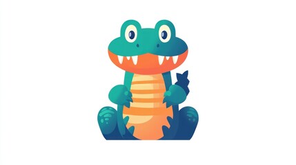 Cute cartoon crocodile