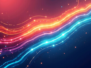 Obraz premium Dynamic light streaks abstract background image showcasing vibrant gradients and luminous particles, suitable for hi tech theme and modern design projects