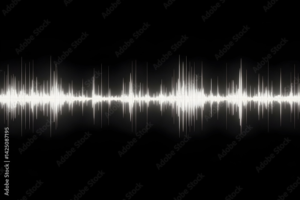 Poster dynamic waveform pulse animation featuring sound bar echo in high resolution ideal for music visuals