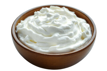 whipped cream in wooden bowl