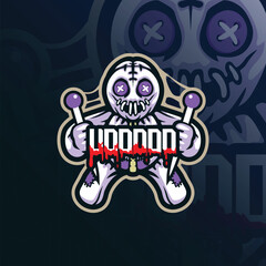 Voodoo mascot logo design with modern illustration concept style for badge, emblem and t shirt printing. Voodoo doll illustration.