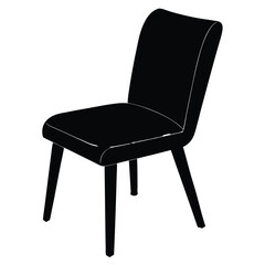 Chair Silhouette Image Vector Illustration On White Background