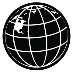 Globe Icon vector illustration, Go to web symbol icon, www symbol, Web icon, website, earth clip art, globe symbol isolated white background