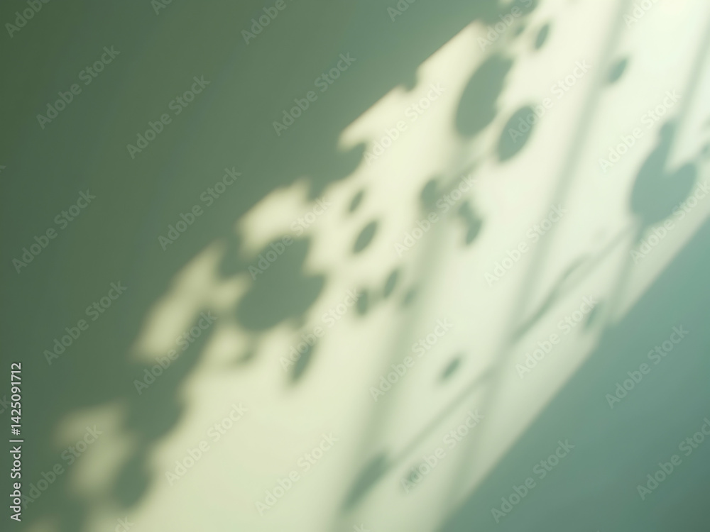 Poster elegant leaf shadow overlay on a calming, subtle colored surface creating a sophisticated enhanced b