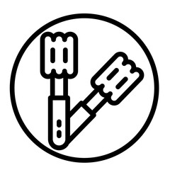 Tongs Vector Line Icon Design