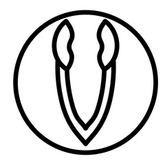 Food Tongs Vector Line Icon Design