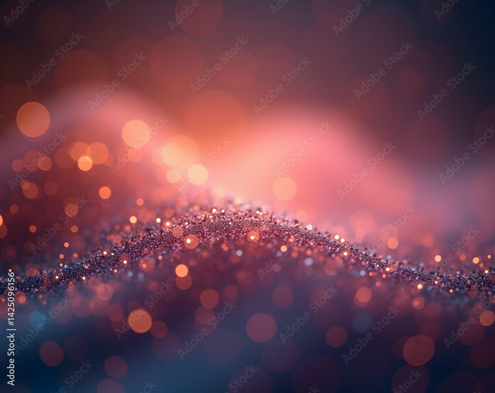 Poster enchanting lightscapes, a macro view of luminous particles dancing with soft gradients and dreamy bo