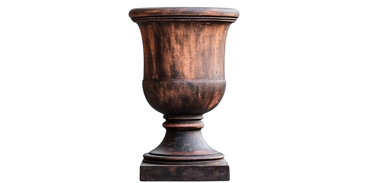Isolated Bronze Vase On Transparent Background Photographic Image
