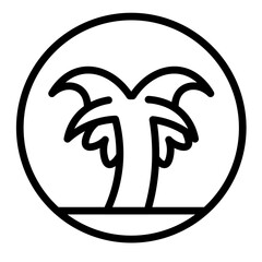 Banana Tree Vector Line Icon Design