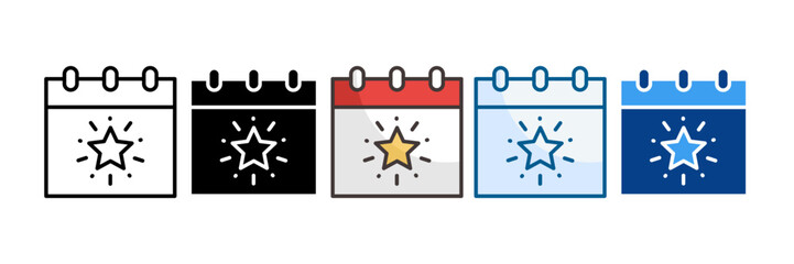 Calendar Icon Set Multiple Style Collection