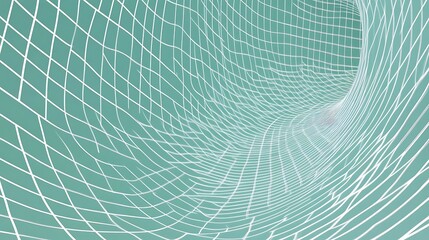Abstract Teal Grid Tunnel.