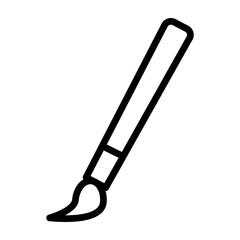 Paint Brush Vector Line Icon Design