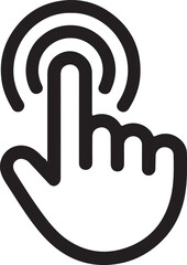 Hand touch tap gesture line art icon for apps and websites
