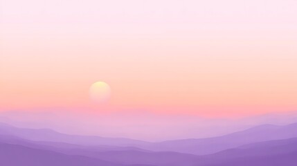 Pastel Sunset Mountain Landscape.