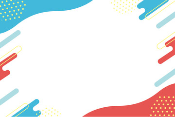 ポップなメンフィスデザインフレーム　ブルー