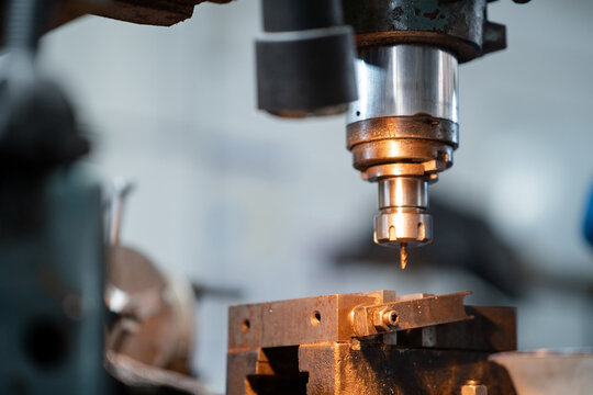 close up of drill in factory