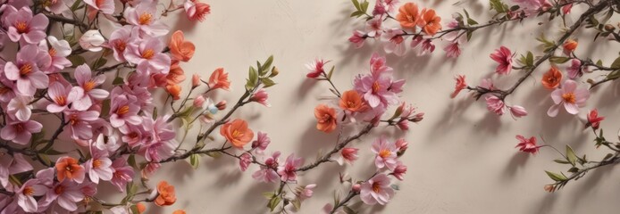 Obraz premium Vibrant spring blooms artfully arranged on textured paper , daffodils, flora, colorful