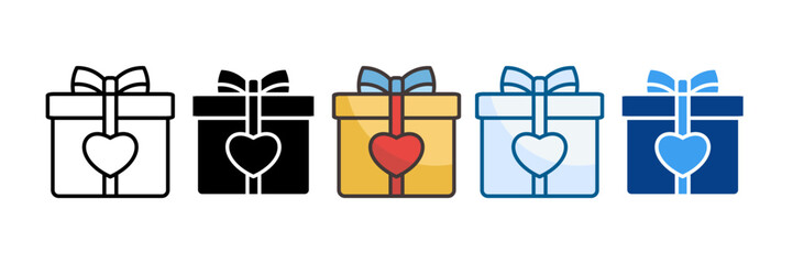 Gift Box Icon Set Multiple Style Collection