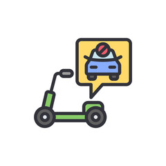 Car free day colored icons, minimalist vector illustration ,simple transparent graphic element .Isolated on white background