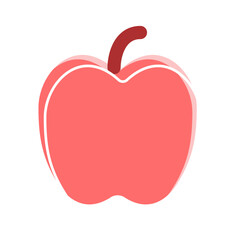 Apple berry red illustration icon line vector 2d style