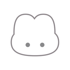 Bunny white grey cute illustration icon line vector 2d style