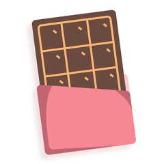 Chocolate Choco Bar with wrapper icon line vector 2d style