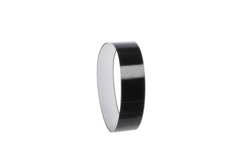 Isolated Abstract Black Ring With Glossy Metallic Finish On Transparent Background
