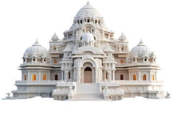 Isolated 3D Render Of White Temple Architecture With Detailed Design
