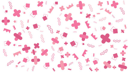 Pink and white geometric pattern suitable for backgrounds, textiles, packaging, and stationery designs. Versatile and trendy design for various applications.