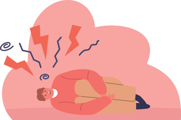 Stressed man with panic attack